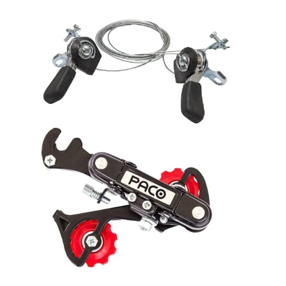 Kit Câmbio Traseiro 6v Alavanca Alumínio 18v Bicicleta Bike