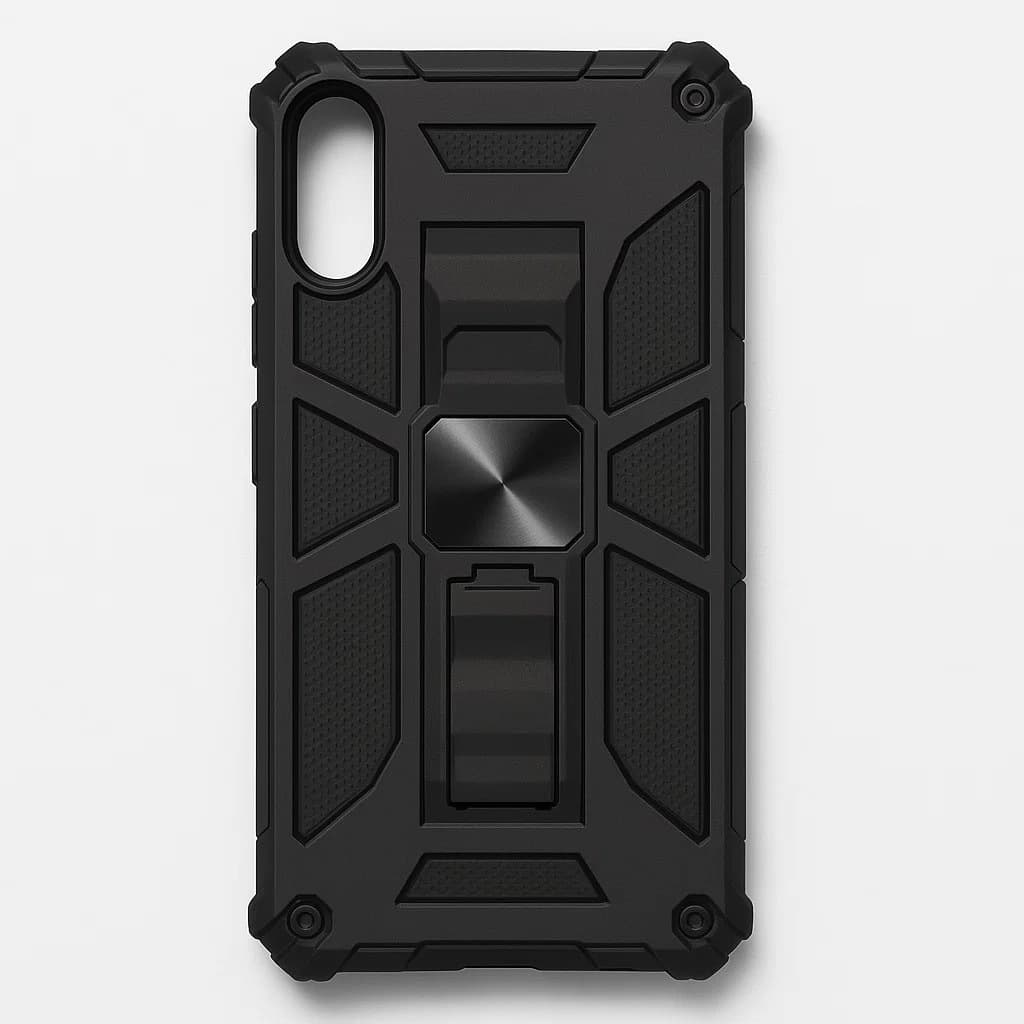 Capinha Antichoque Redmi 9A com Suporte Integrado – Case Reforçado Militar Preto