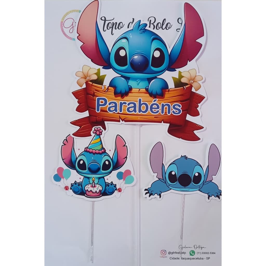 Topo de Bolo - Lilo & Stitch IV