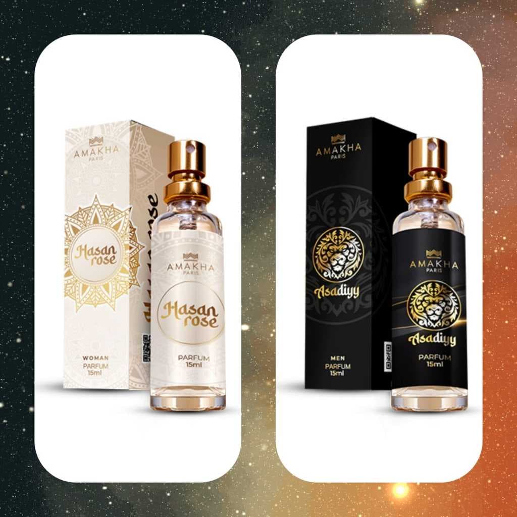 kit 2 perfumes Amakha paris Asadiyy e Hasan rose (lançamento ) Bella