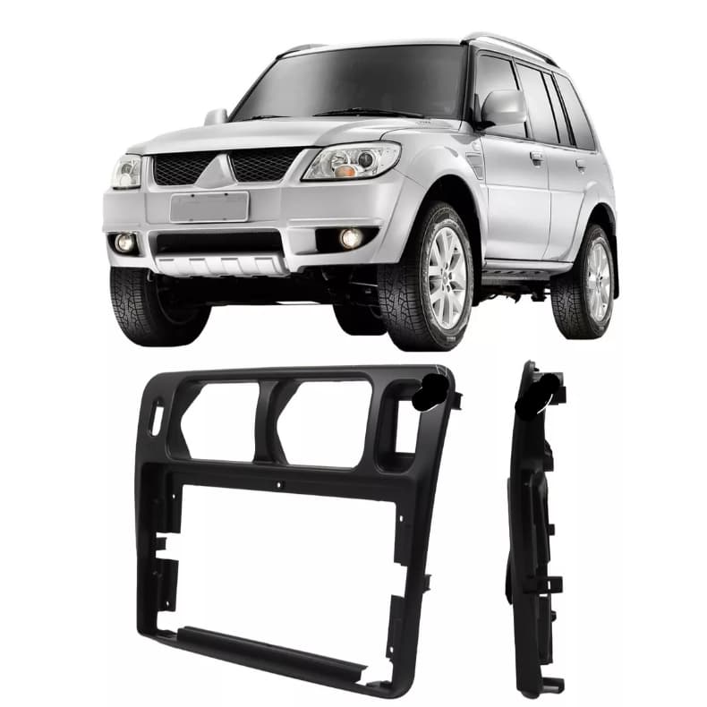 Moldura 2 Din 9'' Polegadas Tr4 Preta 2002 A 2014