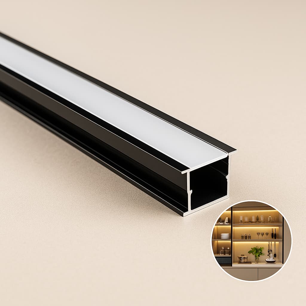 Perfil Alumínio Barra 2 Metros Para Fita Led Embutir 1010 Decoração sofisticada LED 1Metro Cada barra