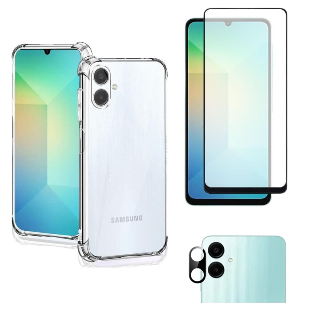 Kit Capa Case Capinha e Película 3D Vidro e pelicula camera Para Galaxy A06