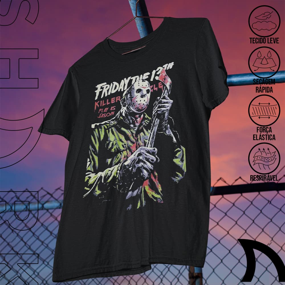 Camiseta Basica e OVERSIZED Jason Sexta feira 13 Hallowen Terror Horror Gotico Unissex