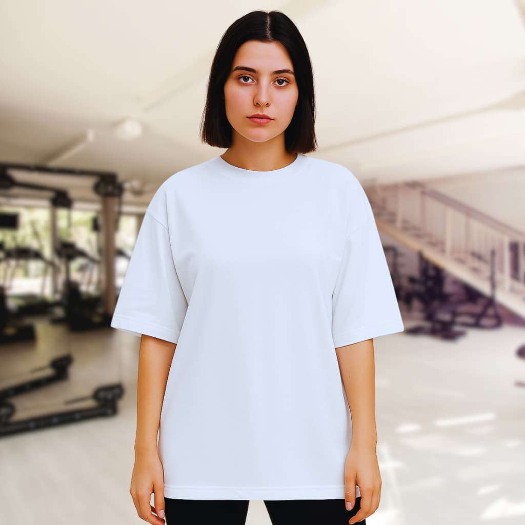 Camiseta Oversized Feminina Algodão Treino Academia Basica