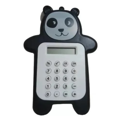 Mini Calculadora Preta Led Desligamento Automático Urso