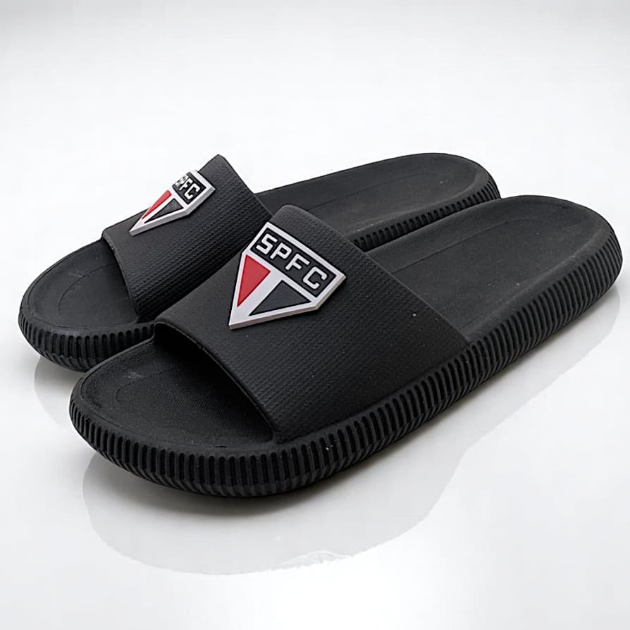 Chinelo Infantil Slide Nuvem Menino Time de Futebol Tricolor