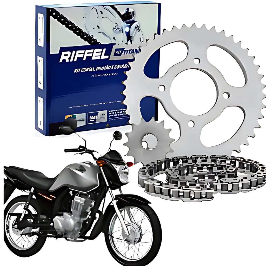 Kit Relacao Tracao Transmissao Honda Cg Titan Fan 125 2014 2015 2016 2017 2018 Original Riffel 91163