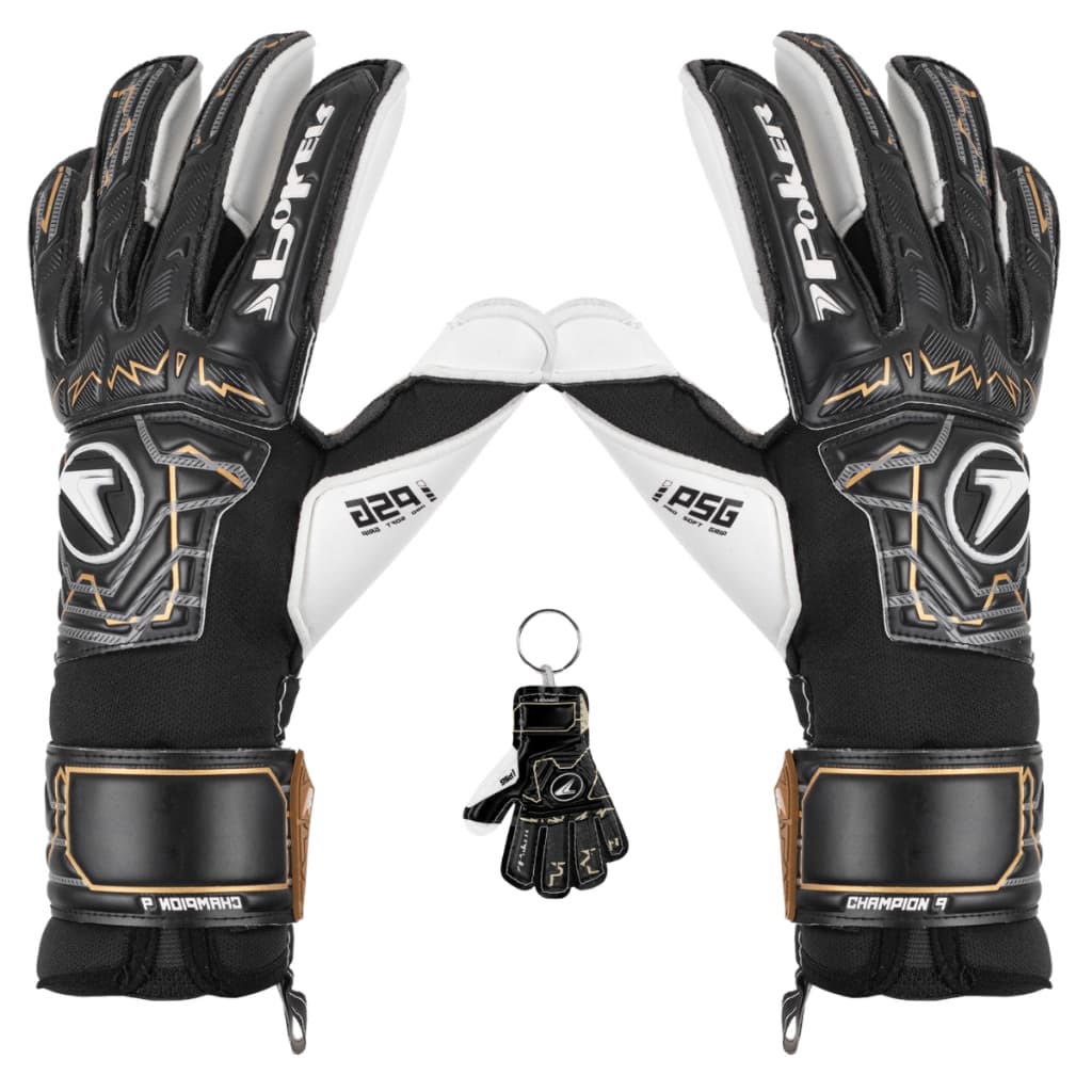 Luva de Goleiro Poker Champion 9 Futebol Campo Profissional
