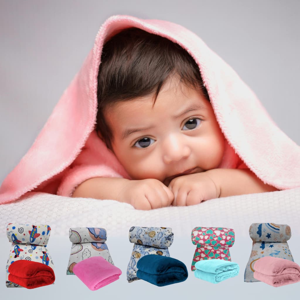 KIT 2 COBERTORES MANTA MANTINHA PARA BEBÊ (ESTAMPADA + LISA combinando)  EXTRA MACIA NOVAS ESTAMPAS!!!