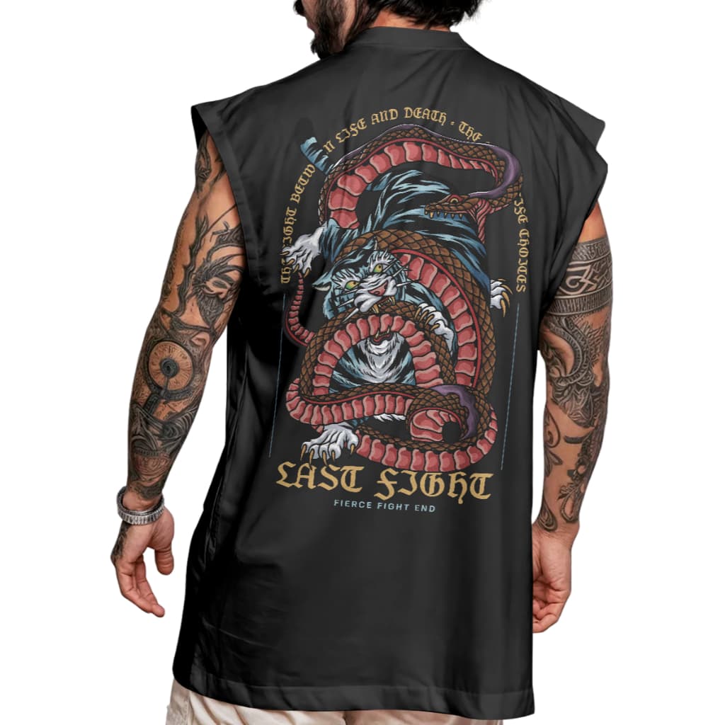 Regata Oversized Camiseta LOOK STORE Tiger Vs Snake Street Casual Urban Style