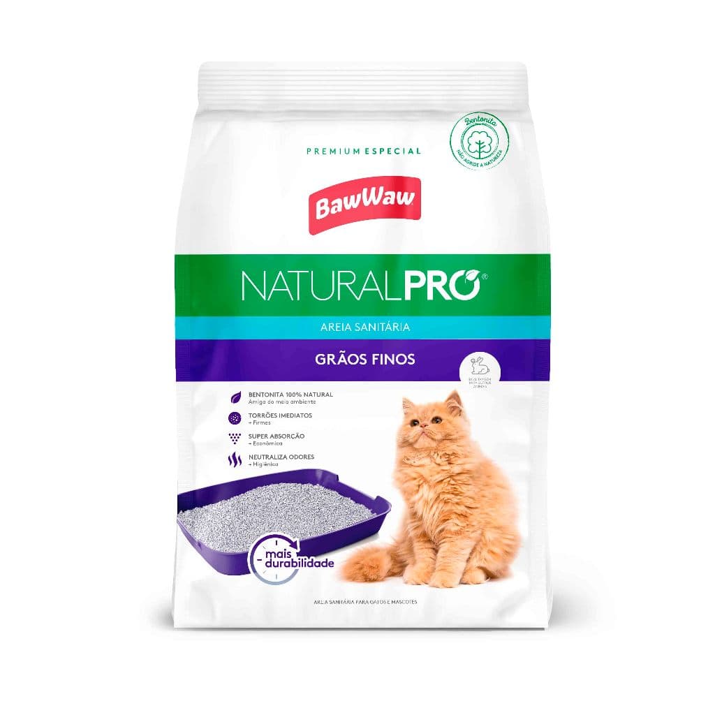 Baw Waw areia sanitária para gato grão médio fino perfumado 4kg e12kg