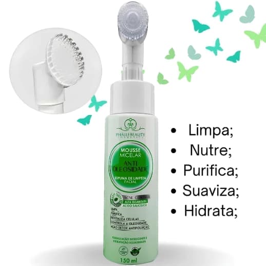 MOUSSE MICELAR ANTIOLEOSIDADE - PHALLEBEAUTY 150ml PH0566