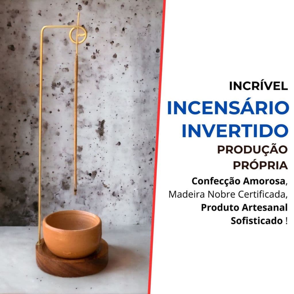 Incensário Moderno Invertido Queimador de Incenso Porta Incenso - Primeiro - Feito no Brasil