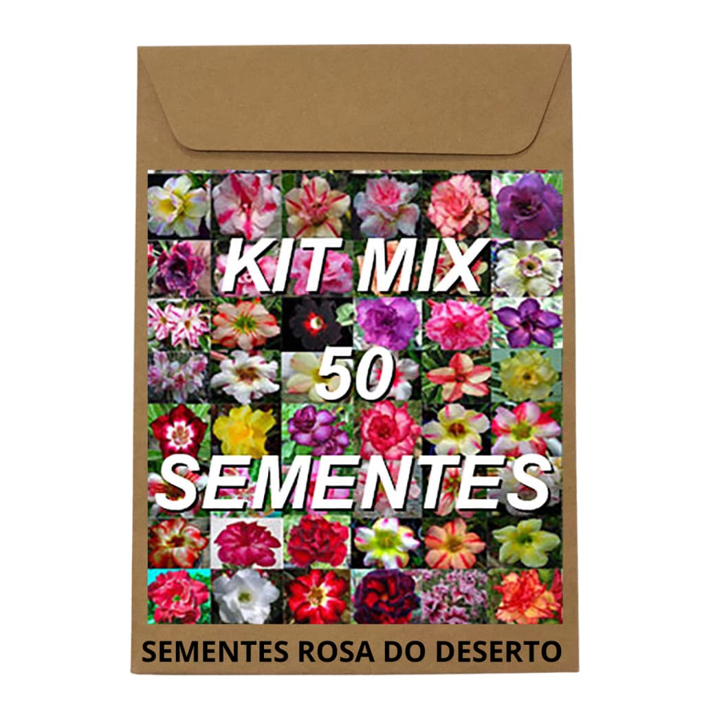 Sementes de Rosa do Deserto - Kit com 50 unidades (Mix de cores TOP)