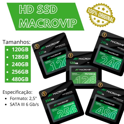 Hd Ssd 120Gb / 128Gb / 240Gb / 256Gb / 480Gb Macrovip 2.5'' SATA III 6Gb/s