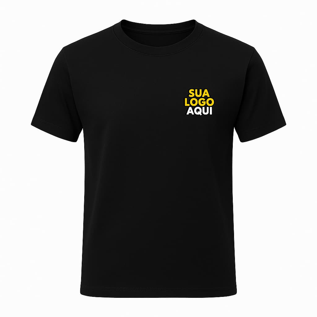 Camiseta Personalizada Com Logo Padrão Empresas Corporativo Algodão