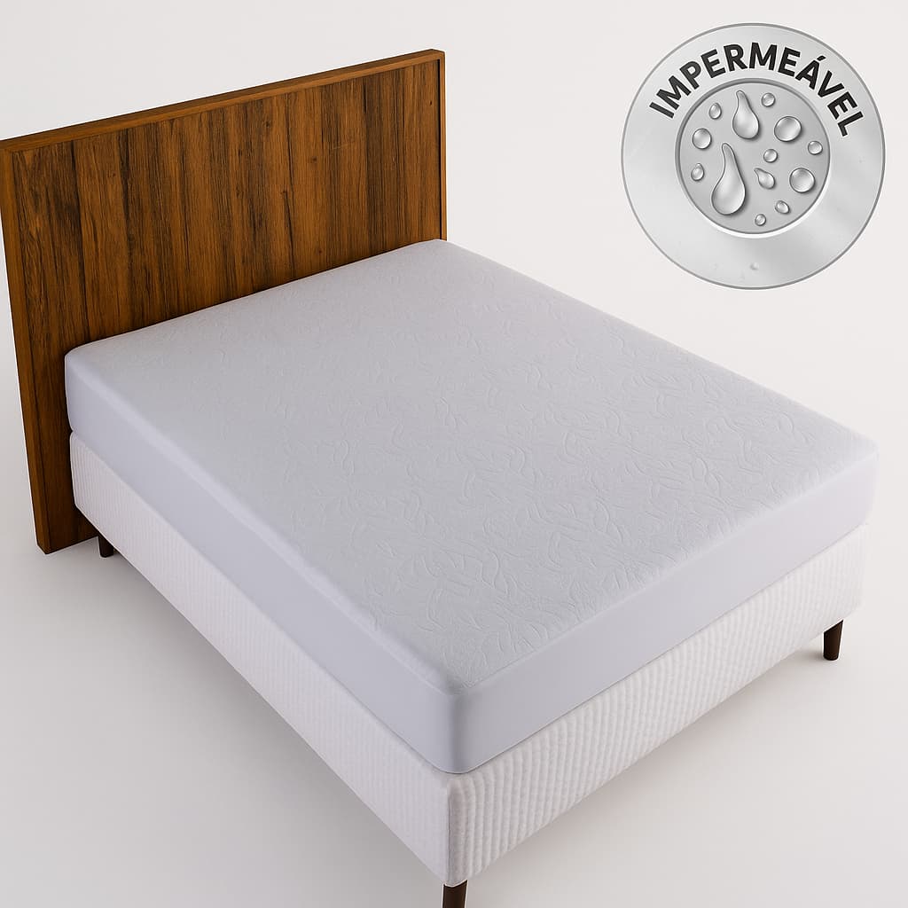 Capa Impermeável Queen Size Protetor De Colchão Com Elástico Matelado Floral