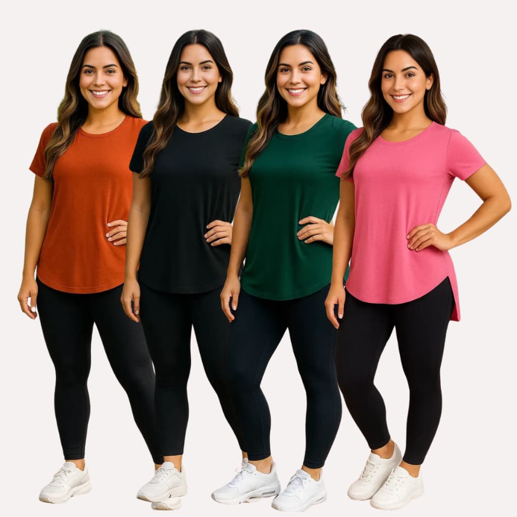 Kit 4 camiseta Feminina Academia Tapa Bumbum Viscolycra