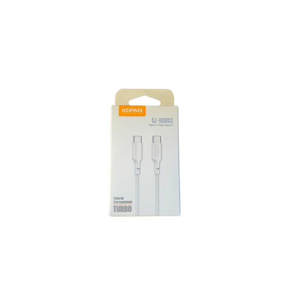 Cabo Carregamento Turbo Tipo C para Tipo C Branco 1 Metro KDPAN SJ-1650CC