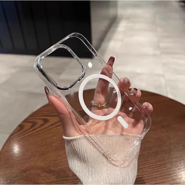 MAGSAFE CLEAR - Capa Transparente Carregamento Por Indução para iPhone 14 Pro ProMax
