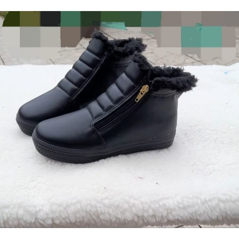 Tenis botinha forrada com lã confortavel qualidade quentinha inverno