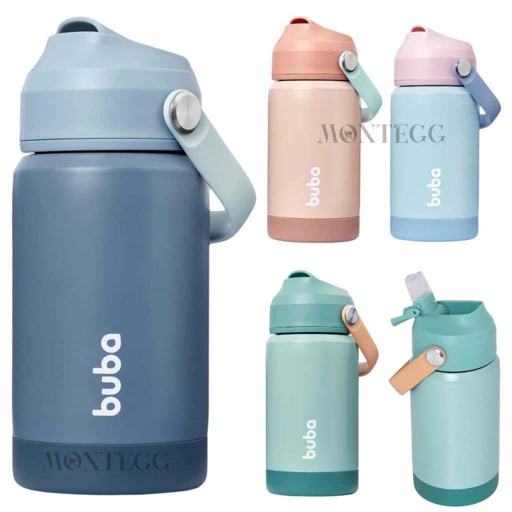 Garrafa Térmica Infantil com Canudo de Silicone 360ml  Buba Parede Dupla Conserva por 5 Horas