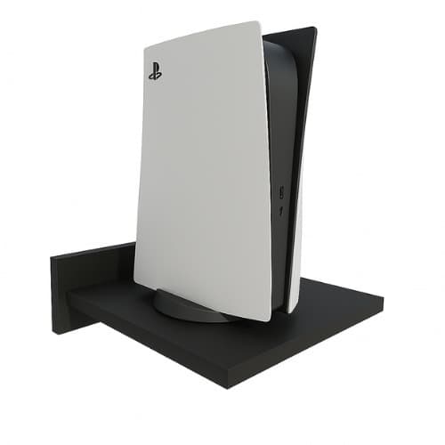Suporte Base Gamer Ps5 Premium MDF Exclusivo Resistente PRETO Prateleira Fixa, Parede em Mdf Compatível,  Organizador.