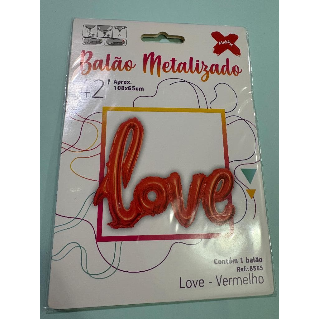 Balão Metalizado Love 108x65cm