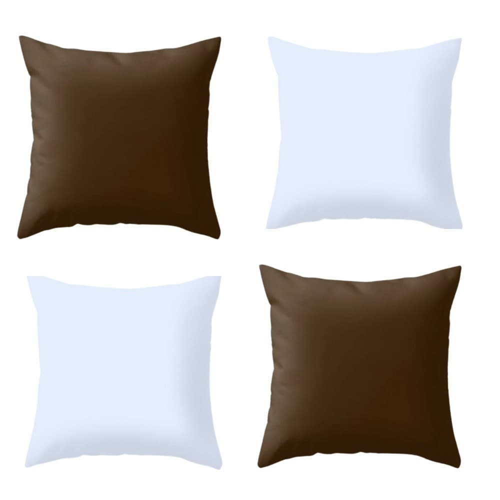 Kit 4 Capa de Almofadas Lisas Fronha Quarto Sala Sofá Decorativas Zíper 0.45x0.45cm Luxo e Decoraçâo