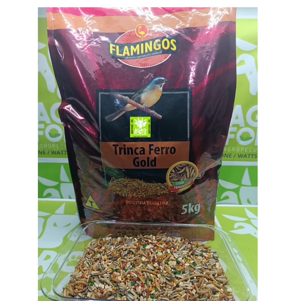Ração Super Premium Trinca Ferro pixarro Passáro preto e Sábia - Trinca Ferro Gold com Tenébrio 5kg