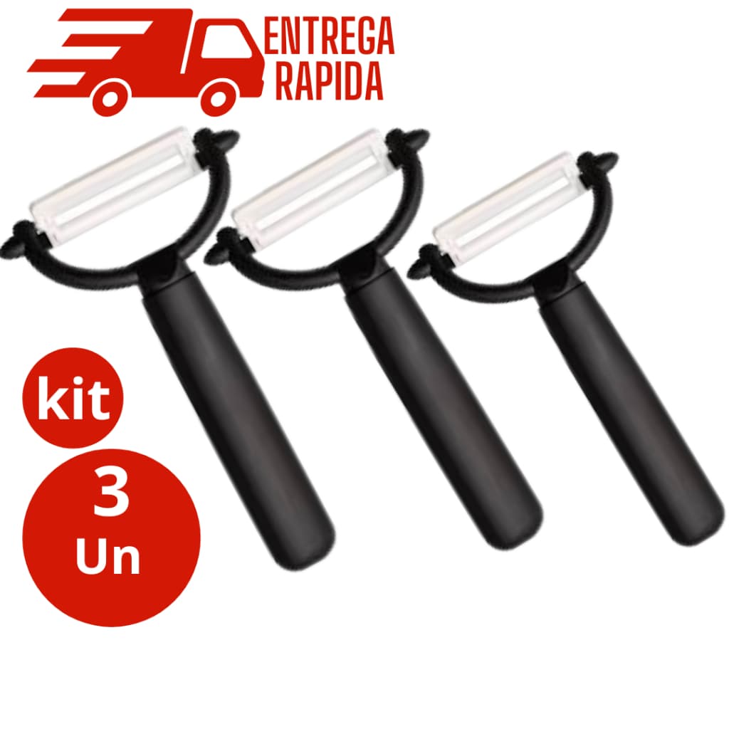 Kit 3 Descascador de Legumes Lâmina de Cerâmica.