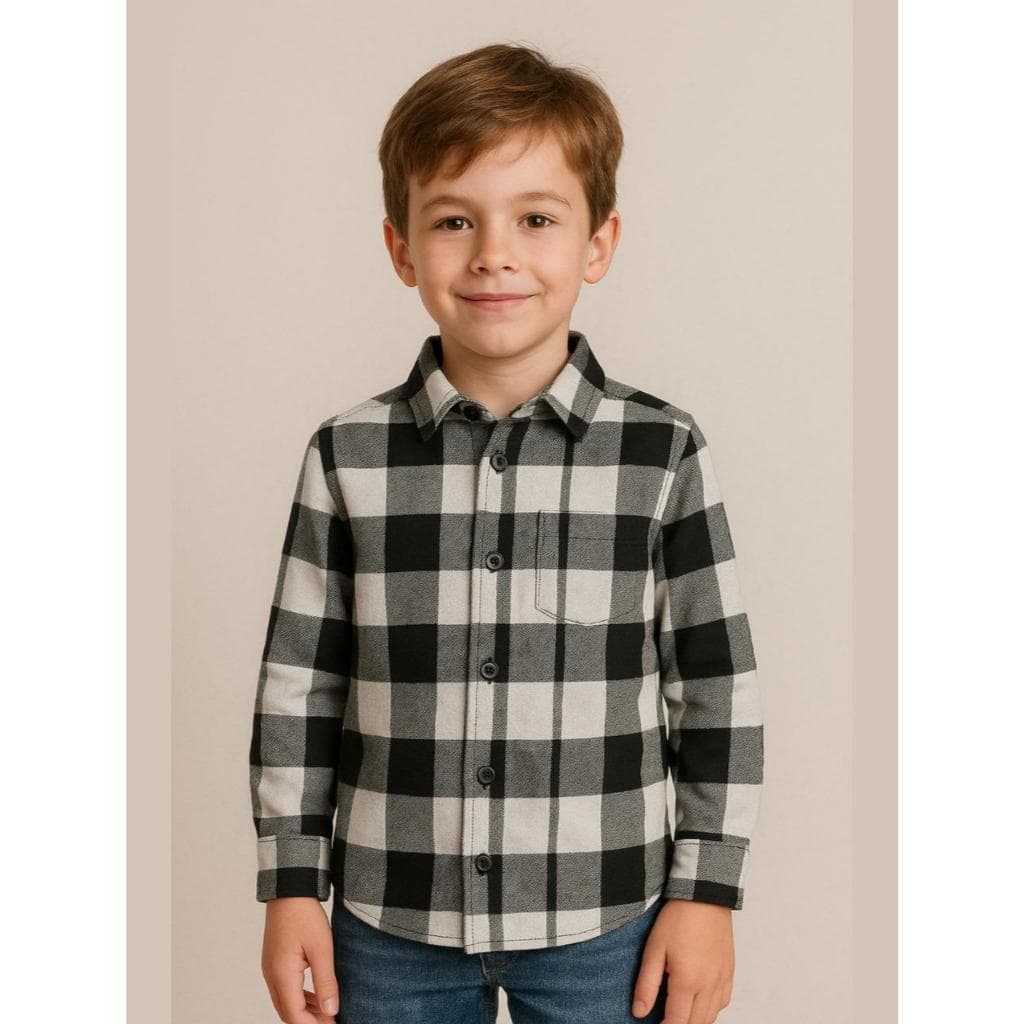 Camisa Xadrez Masculina Infantil Manga Longa Flanela Festa Junina Lenhador Country cowboy