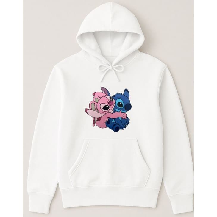 Moletom Estampado Lilo Stitch Moda Feminina Canguru Com Capuz Blusa De Frio Casual