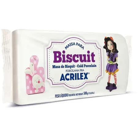 Massa Para Biscuit Branca Acrilex Porcelana Fria 90g Cores