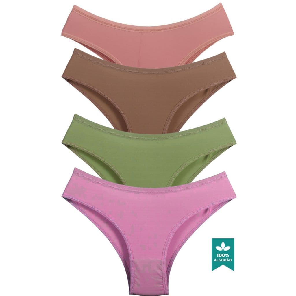 Kit 10 Calcinhas Feminina ALGODÃO Tanga Forro Algodão Macia Lisa Confortável