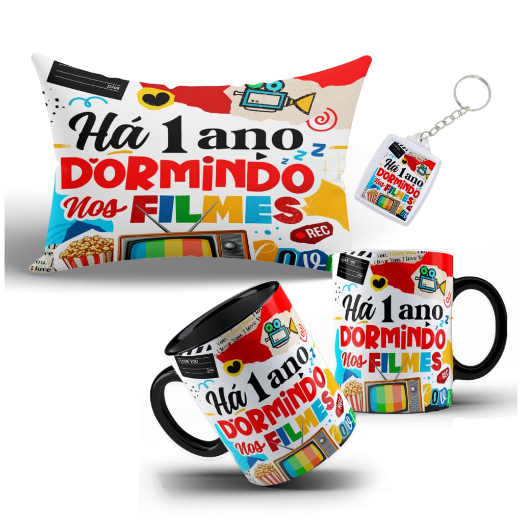 Kit Apaixonado com Caneca, Almofada e Chaveiro | Filmes