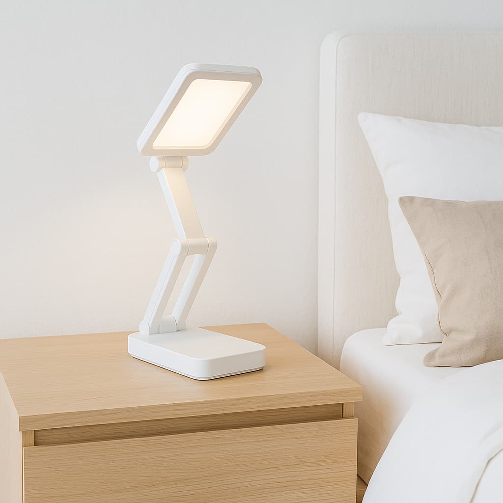Luminária Articulada 360° De Mesa Abajur Para Quarto Casal Moderno Led Usb Em Cabeceira Criado Mudo