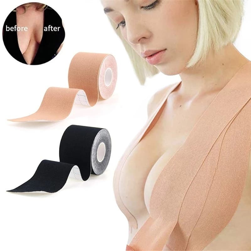 KIT 3 SUTIÃ ROLO ADESIVO LEVANTA PEITO SEIO FITA INVISIVÉL