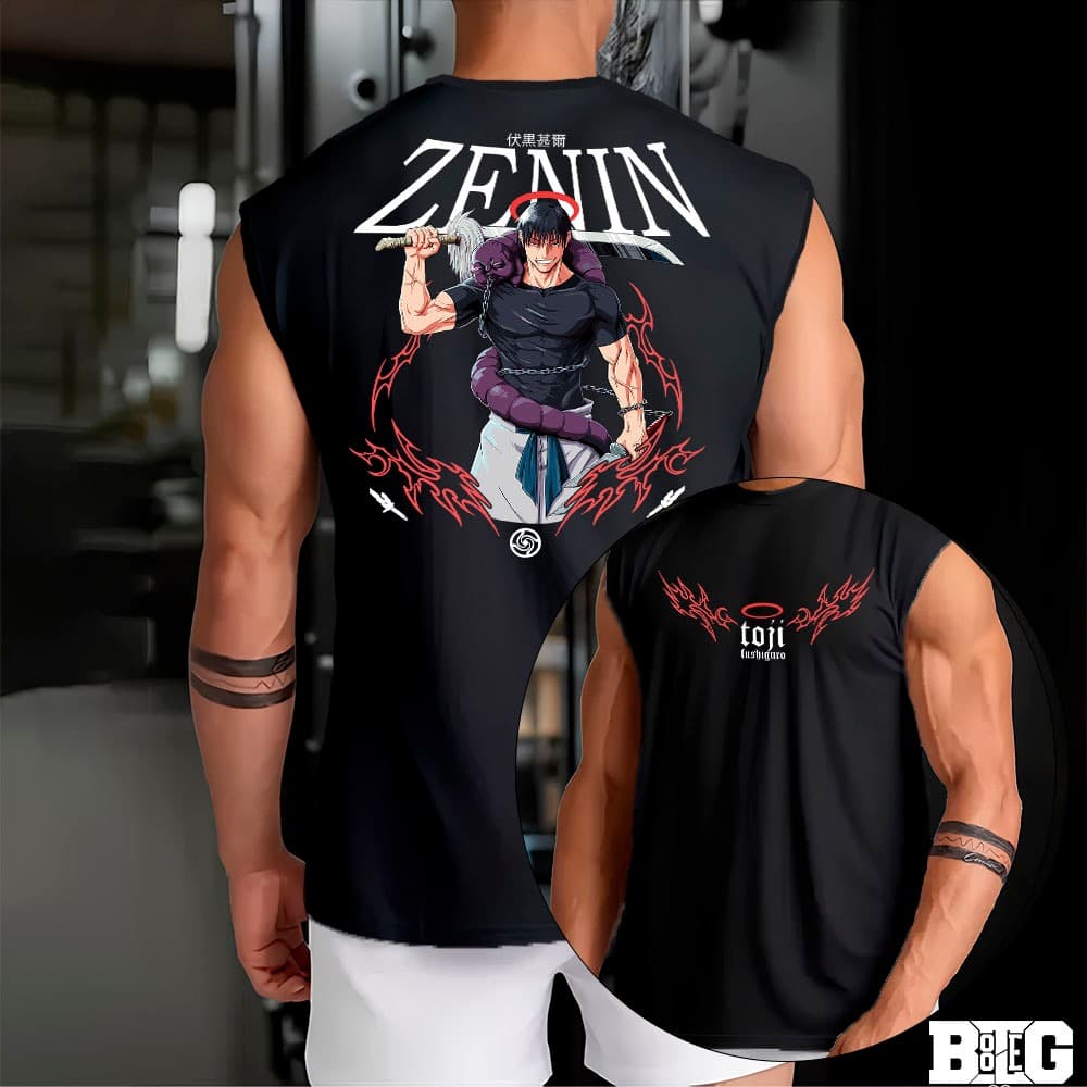 Camiseta regata machao oversized masculino guts toji manga zenin anime algodao unissex Longline