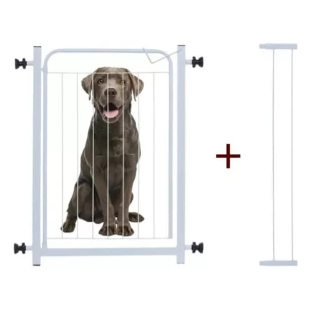 Portão Grade Portãozinho Pet Cachorro Crianças Grade Proteção De 68 A 92 Cm Cor Branco