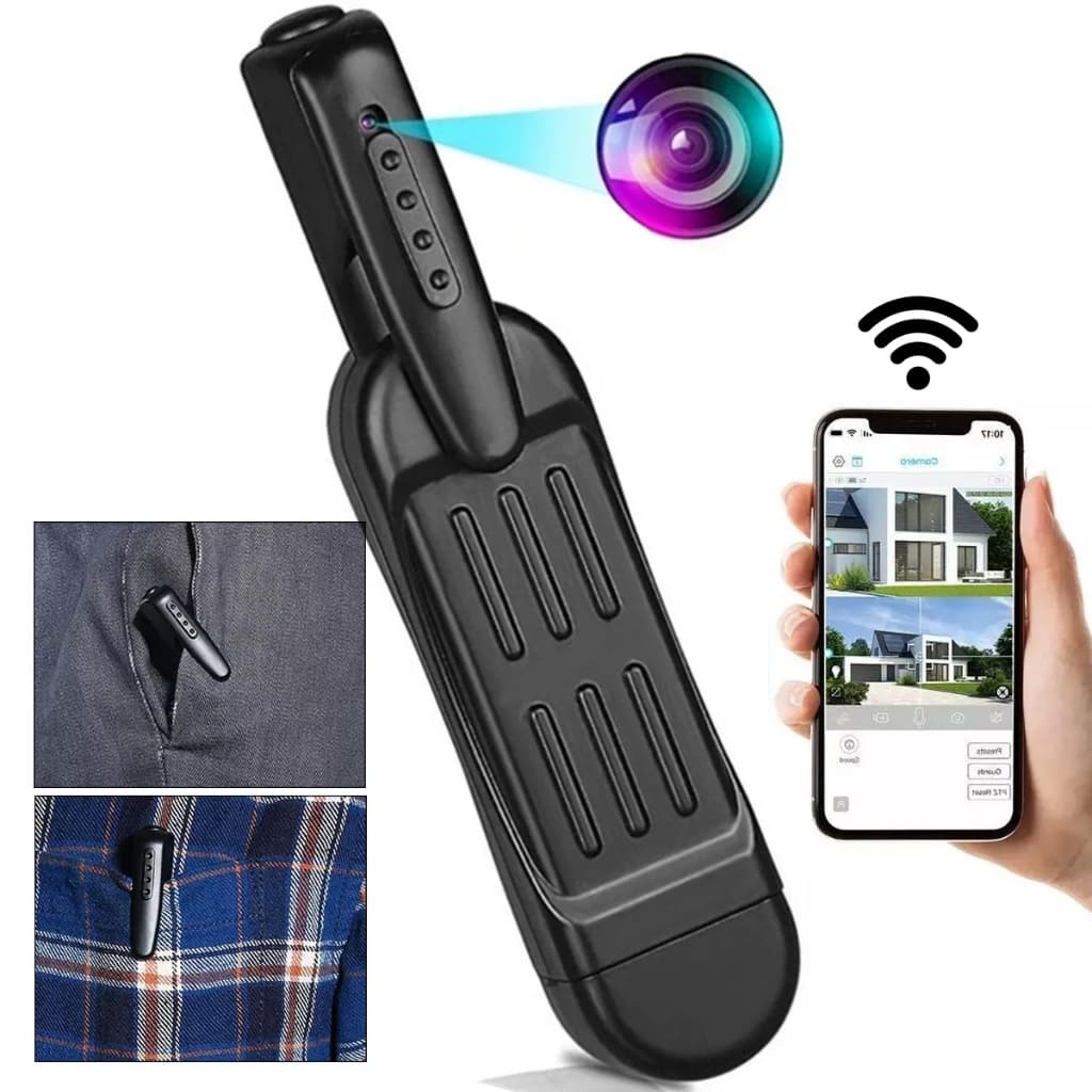 Mini Câmera Secreta Caneta WI-FI Filmadora Full Hd 1080p Plug Bolso T18 Grava Vídeo Àudio Escuta