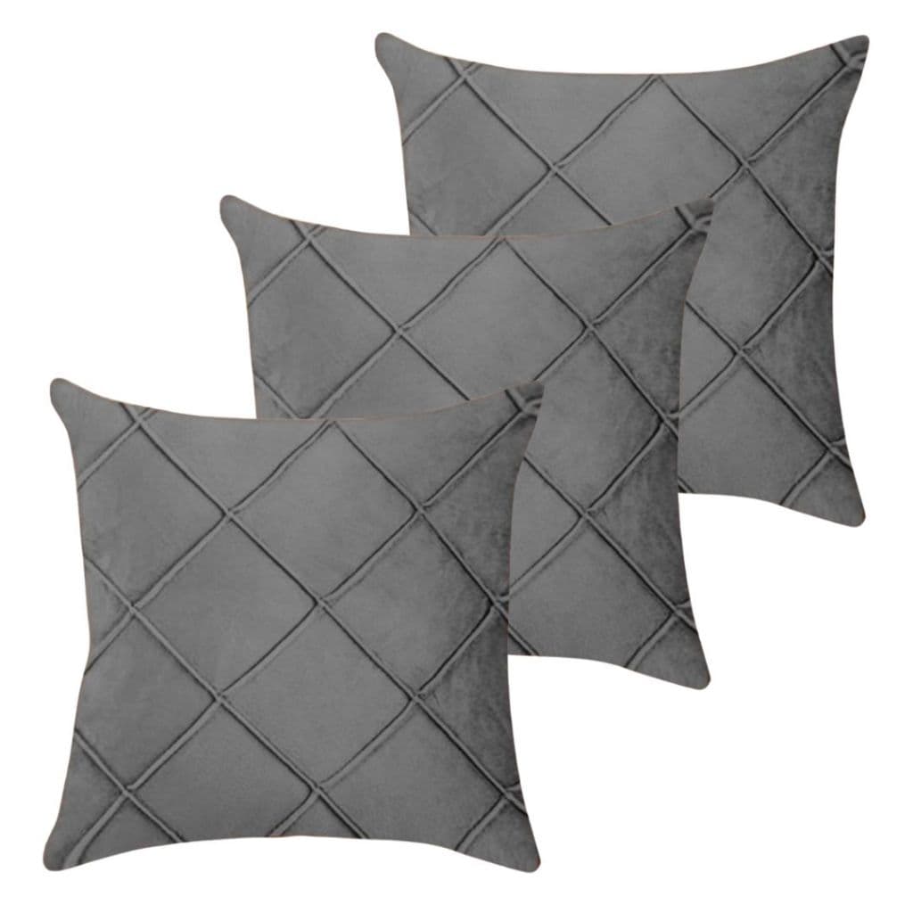 Kit Com 3 Capas De Almofadão em Suede Drapeada X 60x60cm