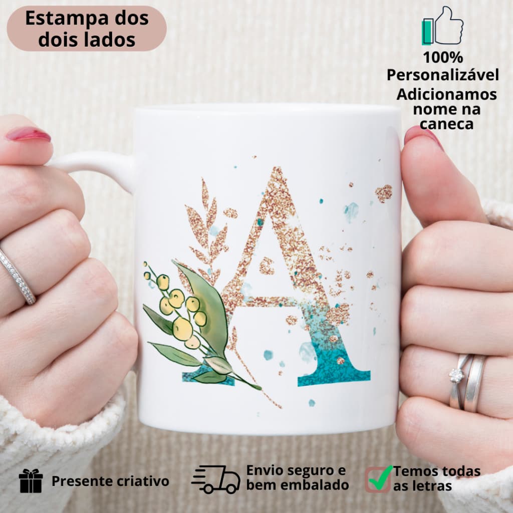 Caneca Personalizada com Nome – Presente Criativo com Estilo – Caneca de Porcelana 325ml