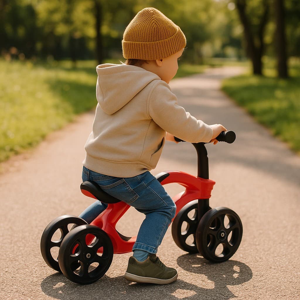 Bicicleta De Equilíbrio Infantil Futurista Sem Pedal 4 Rodas - Vermelha