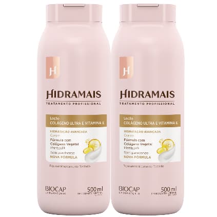 Kit 2 Creme Loção Creme Hidratante Colágeno e Vitamina E 500ml Hidramais