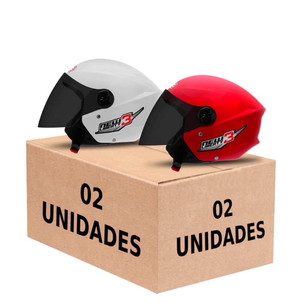 Kit 02 Capacetes Pro Tork New Liberty 3 Aberto Viseira Fumê Masculino Feminino Par Casal Namorados