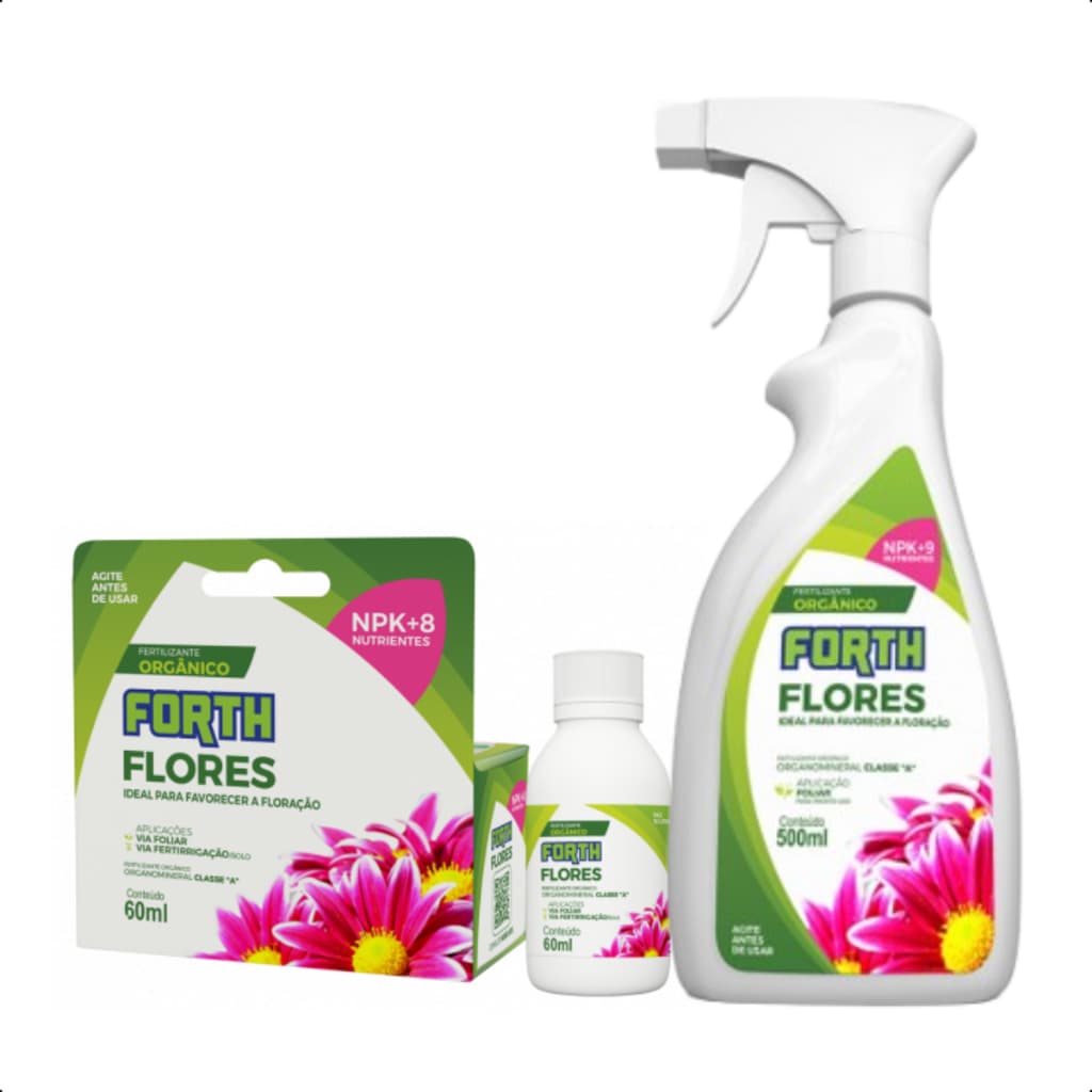 Adubo Fertilizante Orgânico Forth Flores Pronto Uso 500ml ou 60ml Concentrado Floração