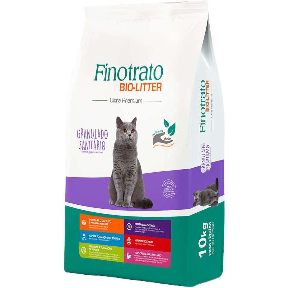 Granulado Sanitario Areia Biodegradavel Para Gatos Finotrato Bio Litter 10kg