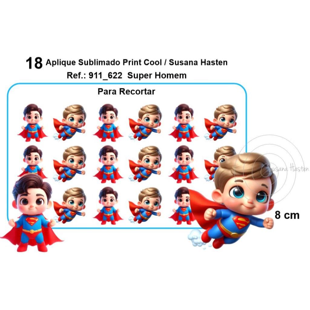 Aplique Termocolante Super Homem Baby Patche Para Roupas Festa Infantil Super Heróis